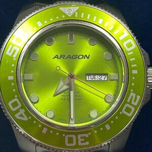 ***MENS ARAGON DIVEMASTER AUTOMATIC 45MM BRACELET WATCH***